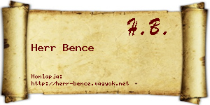 Herr Bence névjegykártya